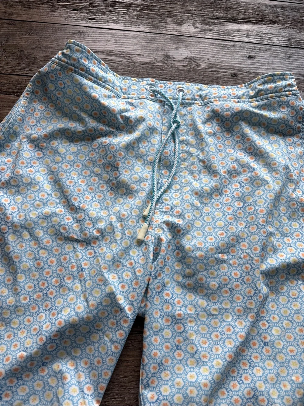 johnnie-O Light Blue Floral Swim Board Shorts